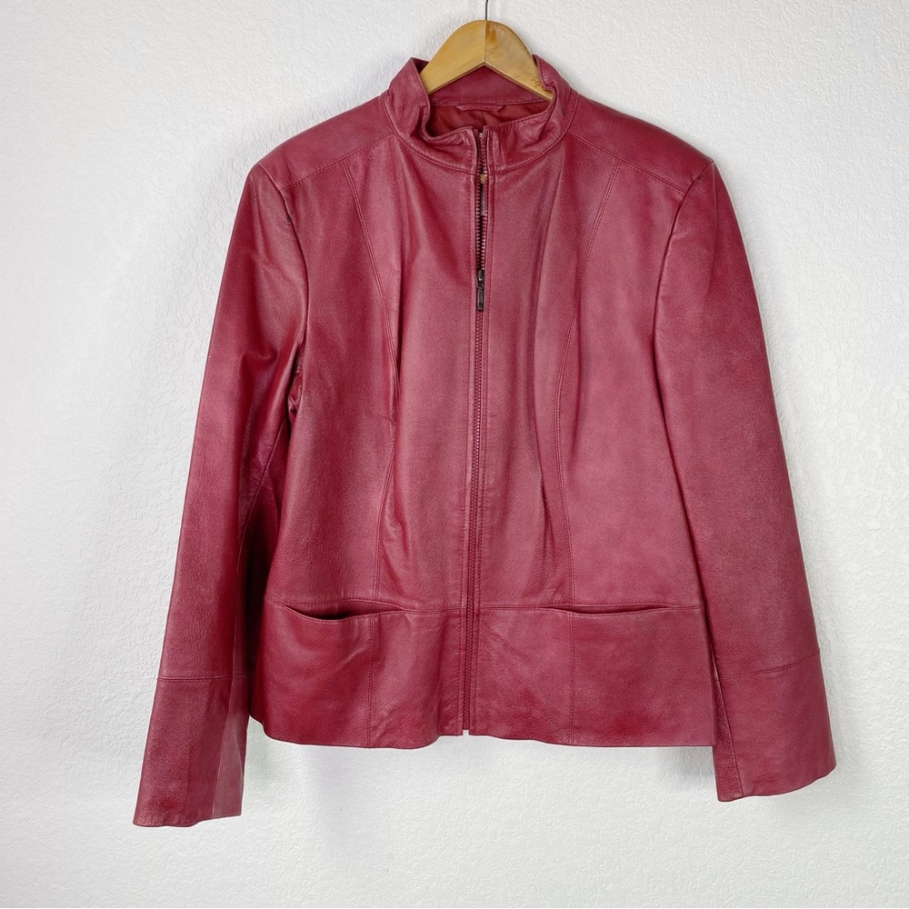 Vintage Emma James Red 100% Leather Jacket